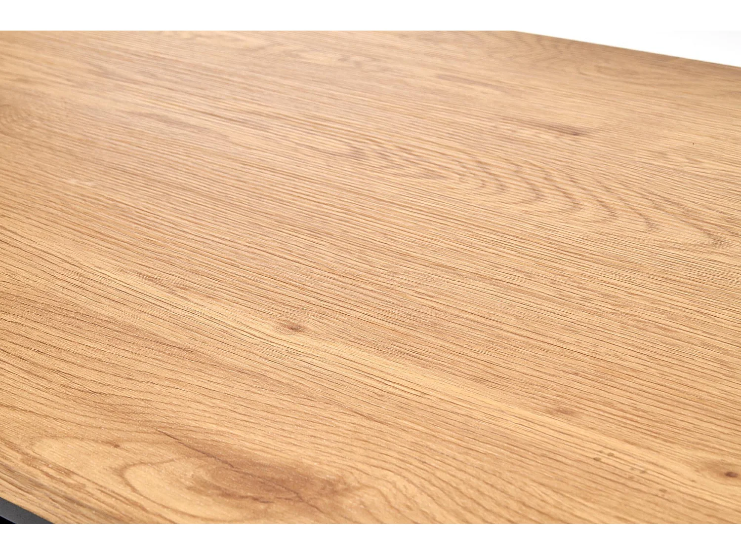 Tavolino con ripiano e struttura in acciaio nero e piano in rovere dorato Expanse