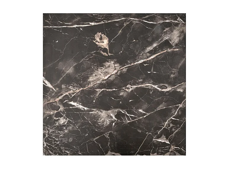 Table basse 80x80 cm aspect marbre noir Héraklion