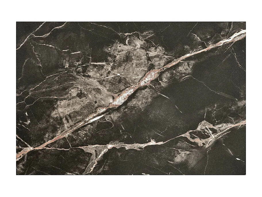 Table basse 80x80 cm aspect marbre noir Héraklion