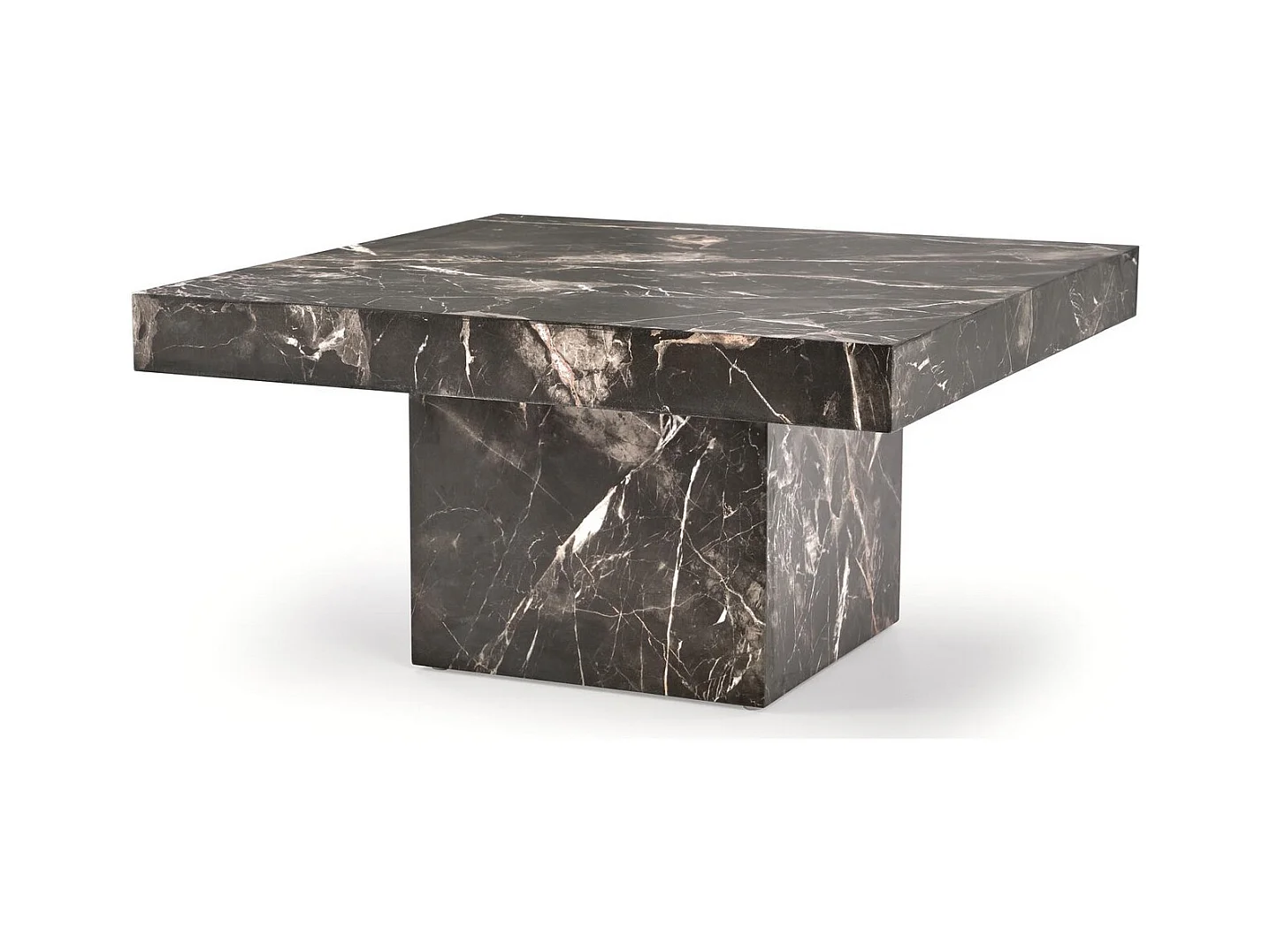 Table basse 80x80 cm aspect marbre noir Héraklion