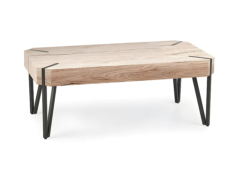 Tavolino rettangolare Wendy in legno e nero