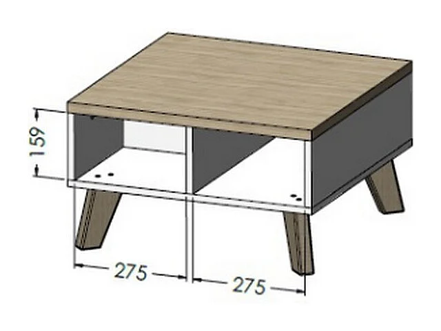 Mesa de centro, roble y negro decoración 60 cm Colin