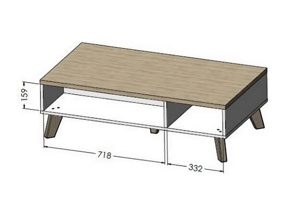 Mesa de centro Colin estilo roble y negro 110 cm