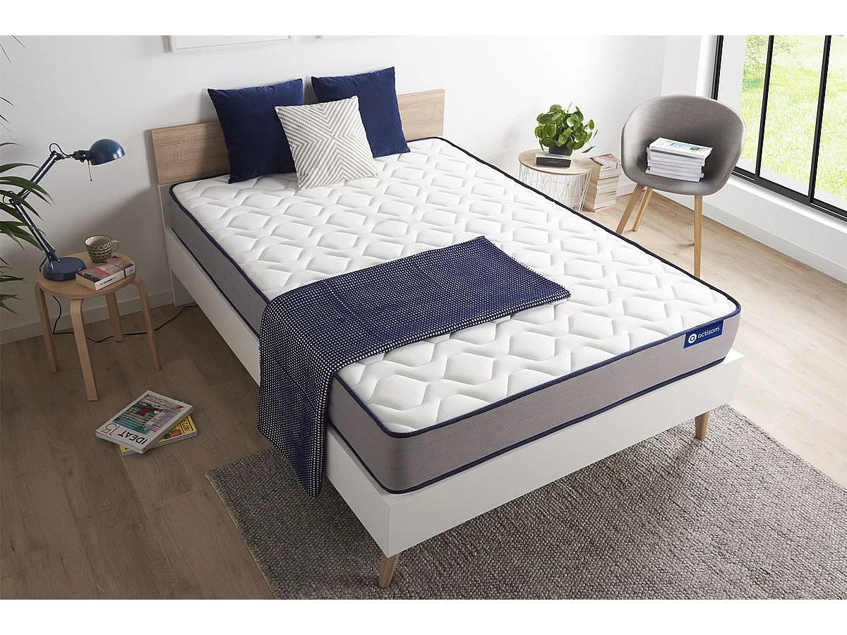 Actilatex form matras 90x200cm , Matrasdikte : 22 cm , Latex en traagschuim , Stevig, 5 comfortzones