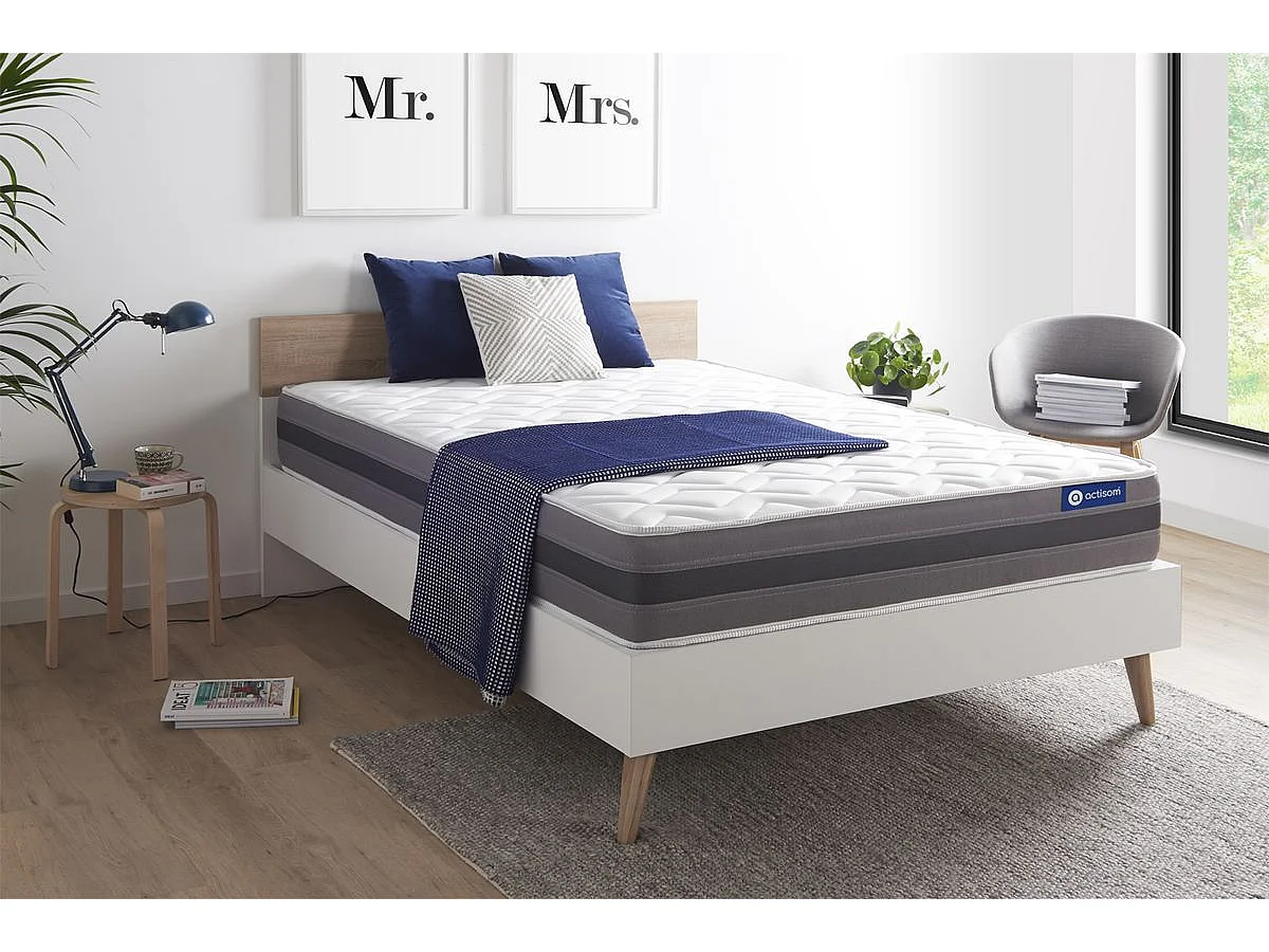 Colchón Actilatex relax 200x200cm, Grosor: 24cm, Látex y espuma viscoelástica, Moderadamente firme, 5 zonas de confort