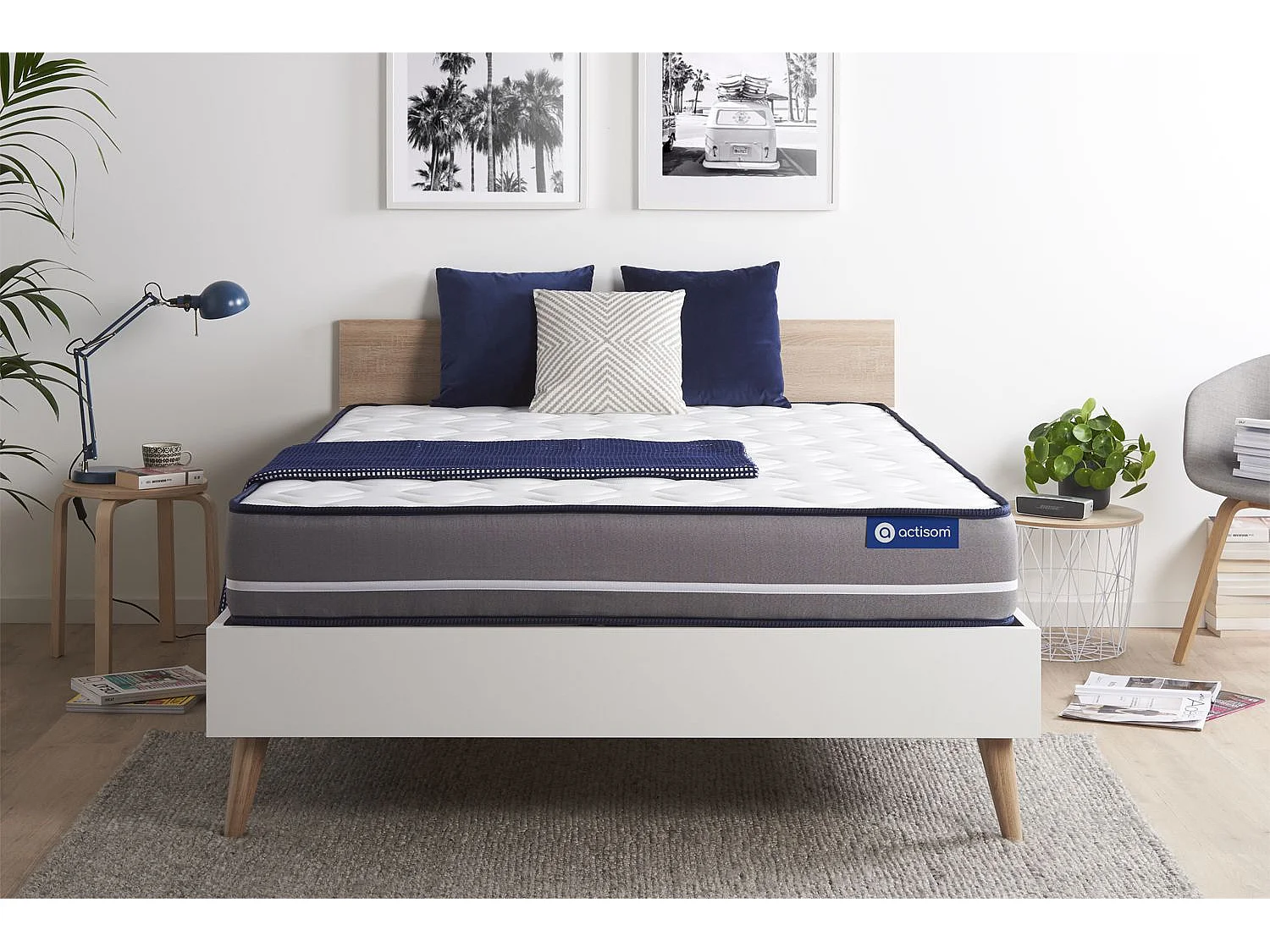 Materasso matrimoniale Actilatex pur 200x200cm - Spessore : 20cm - Lattice e memory foam - Rigido