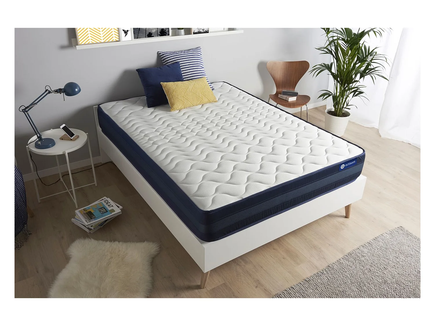 ACTISOM - Colchón 180 x 200- Colchón Doble, Espuma Viscoelástica, 24 cm de Grosor - Soporte y Confort Muy Firmes - Alta Calidad para un Sueño Óptimo