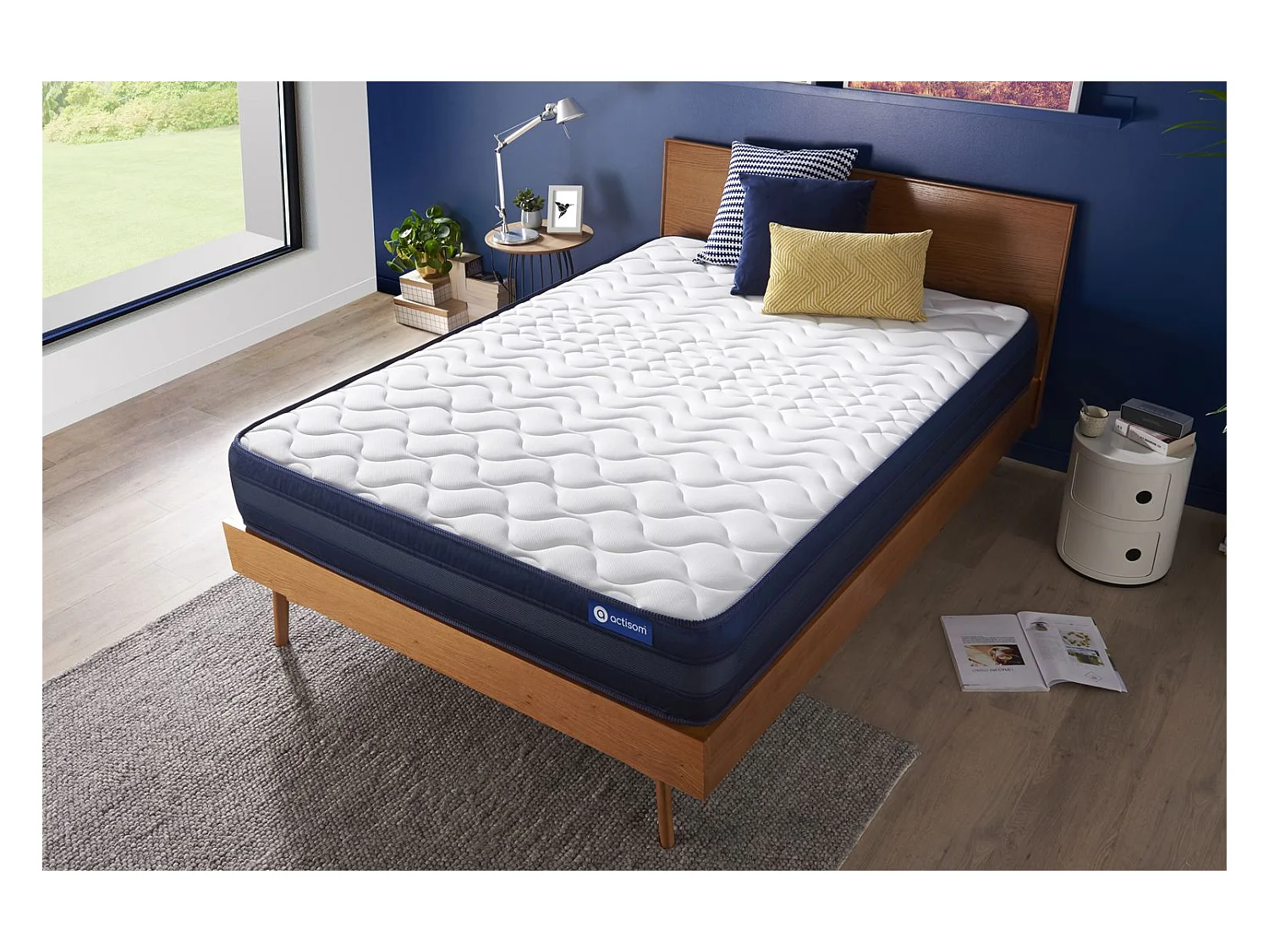 Materac Actiflex tech 200x200cm, Grubosc : 24 cm, sprezyny kieszeniowe i pianka z pamiecia ksztaltu, Bardzo wysoki, 5 stref komfortu