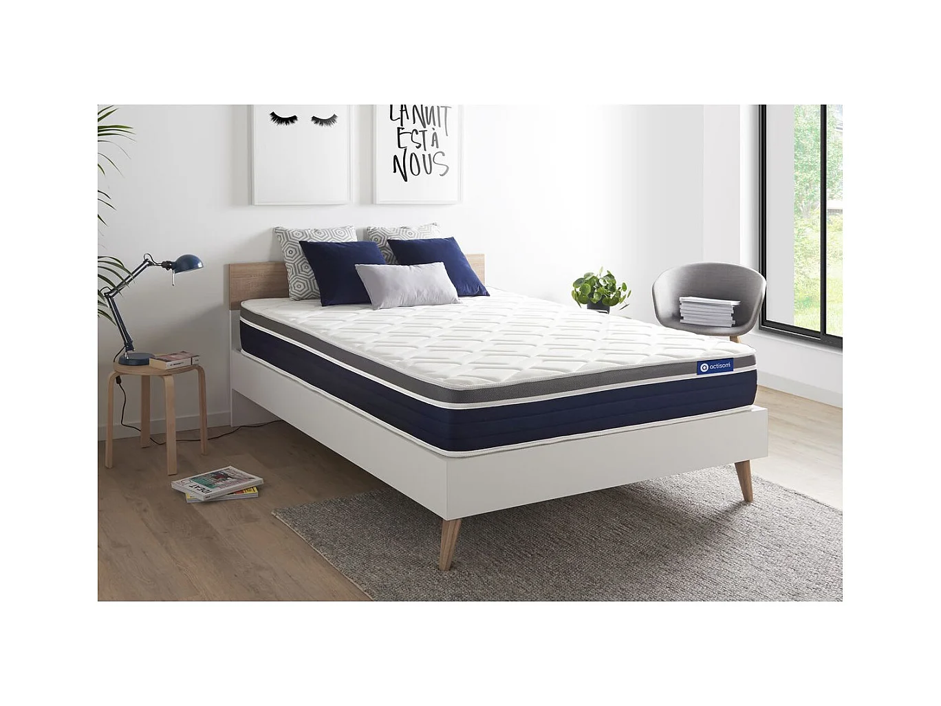 ACTILATEX CONFORT Matelas Latex+mémoire de forme 140x190 cm Maxi épaisseur 7zones de confort