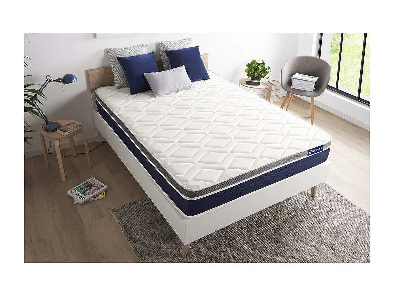 ACTILATEX CONFORT Matelas Latex+mémoire de forme 140x190 cm Maxi épaisseur 7zones de confort