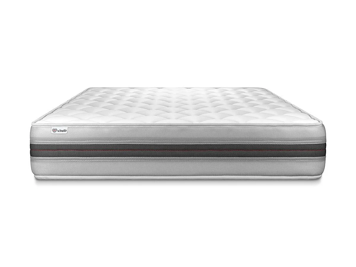 VITALMEMO BACK Madrass - 26 cm - Memory Foam Polyuretan - Mjuk - Vit Madrass - Med Täcke och Kuddar