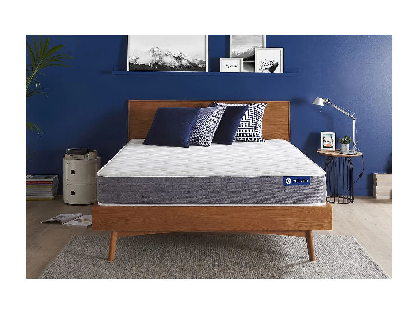 ACTISOM Matelas Ressorts ensachés et mémoire de forme 160x200 cm 5zones de confort