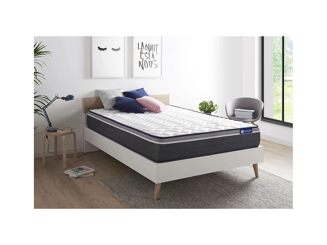 ACTISOM Matelas 180x200 Latex+Mémoire de forme Maxi épaisseur 7zones de confort