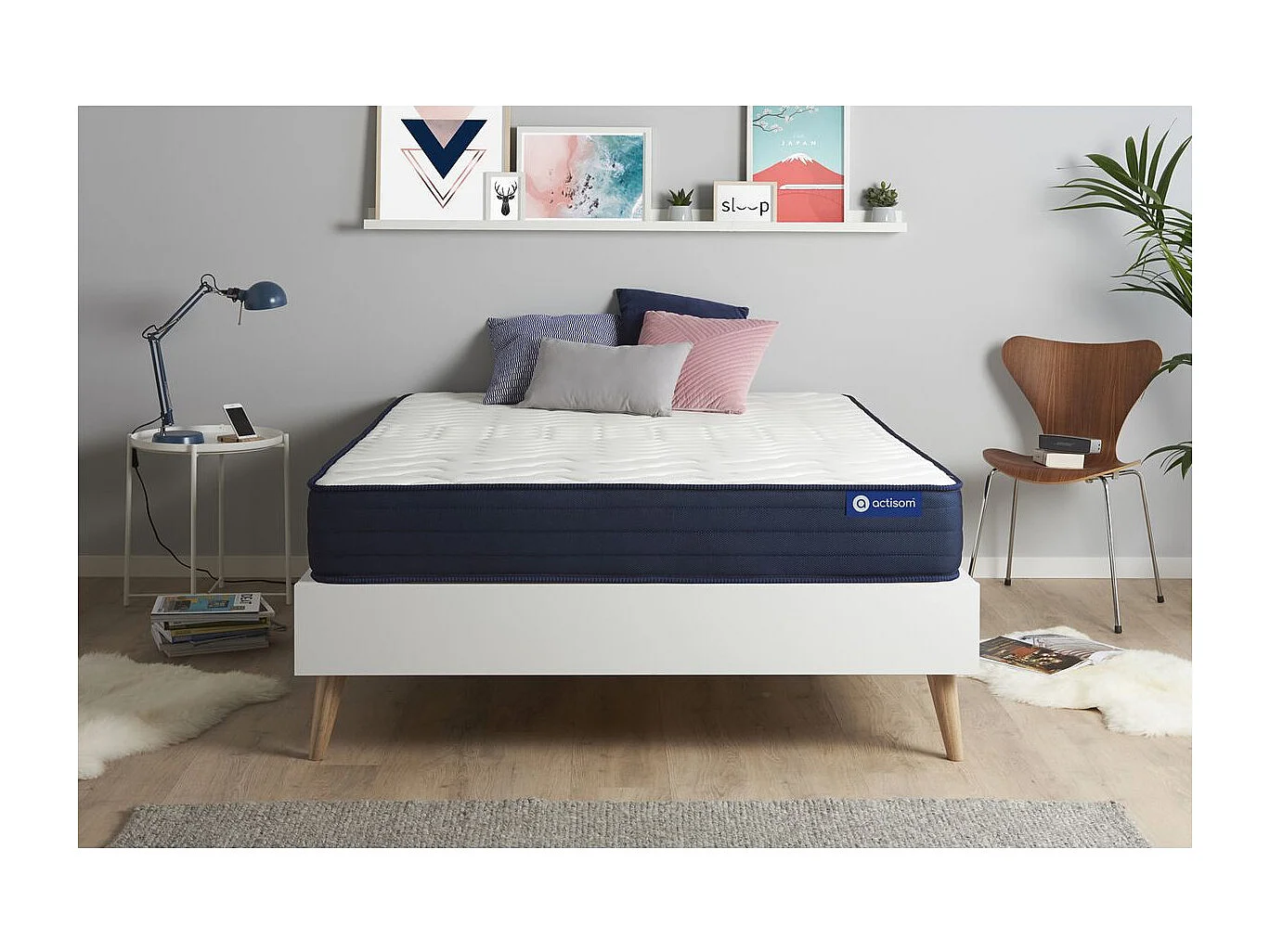 ACTISOM Matelas 200x200 Mémoire de forme 5zones de confort