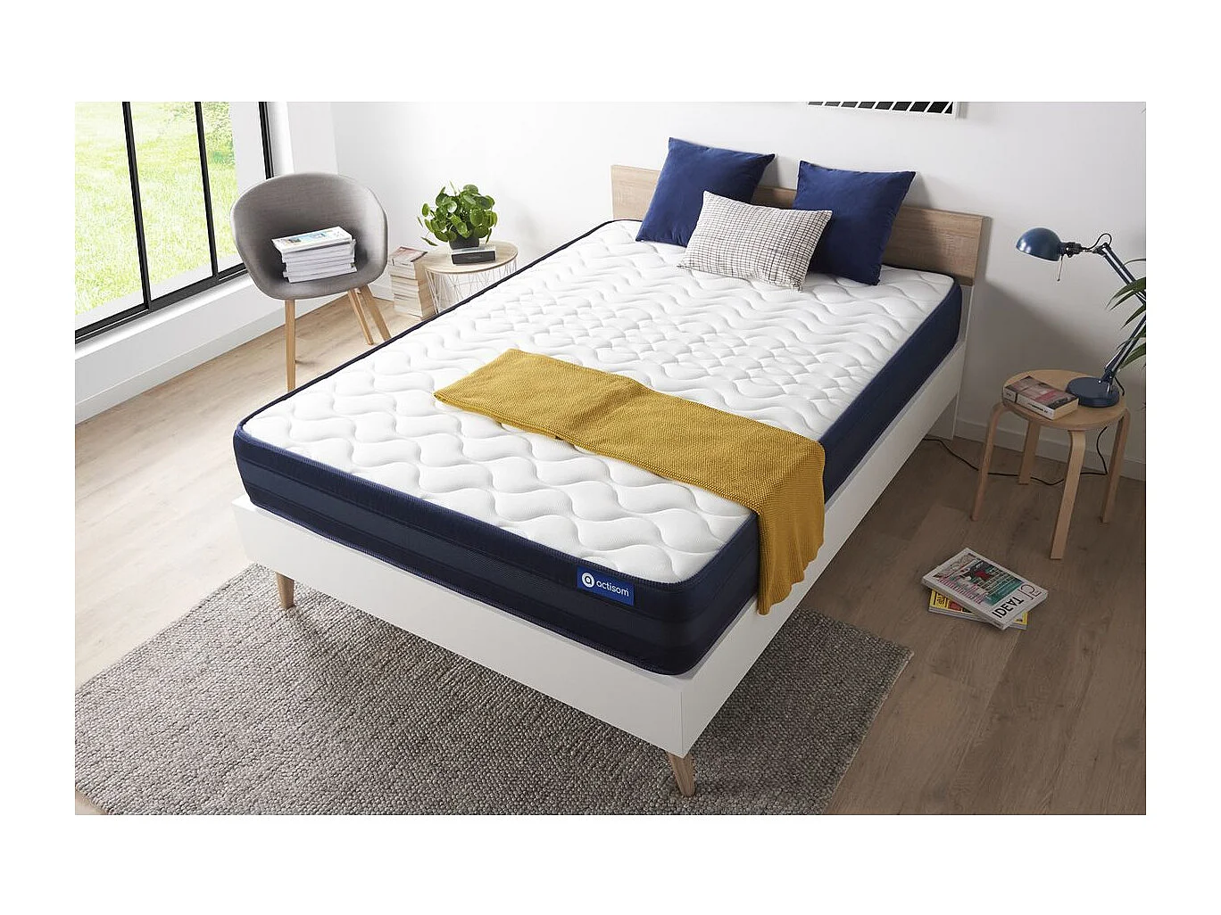 ACTISOM Matelas 90x190 Mémoire de forme Maxi épaisseur 5zones de confort