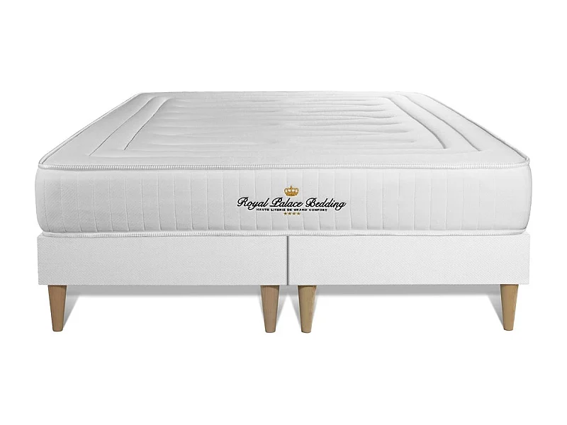 Ensemble double sommier + matelas LANCASTER ressorts ensachés et mémoire de forme 180x200