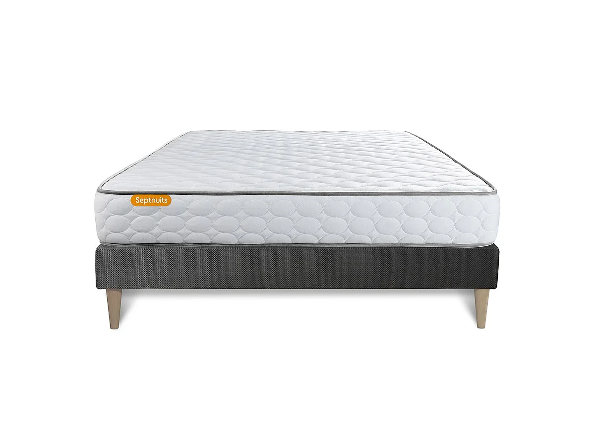 Matelas Mémoire de forme + sommier kit gris 140x200 Memo