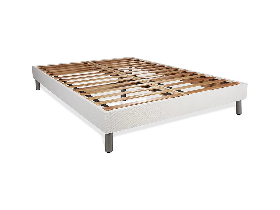 Pack 140x190 matelas BodyForm + sommier kit blanc + Couette 240x220cm + 2 oreillers 60x40cm