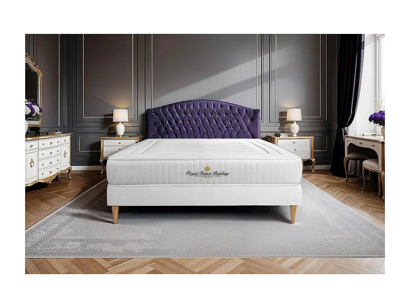 Ensemble Matelas à mémoire de forme Nottingham 90x190 sommier KIT blanc
