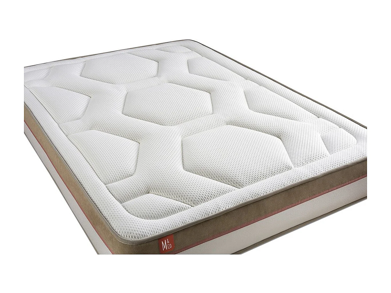 Ensemble LE COSY 160x200cm Mémoire de forme 7 zones de confort - Ep. 30cm + sommier kit Blanc