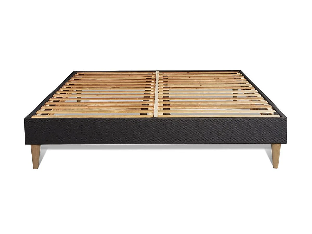 Pack matelas ressorts ensachés sommier KIT noir + mémoire de forme maxi épaisseur Windsor 140x200cm + 2 oreillers + 1 couette 24