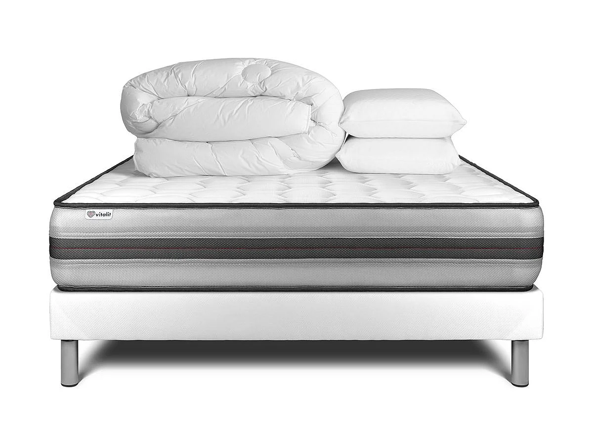Pack prêt à dormir VITALPOWER RECOVER 180 x 200 cm sommier Kit blanc