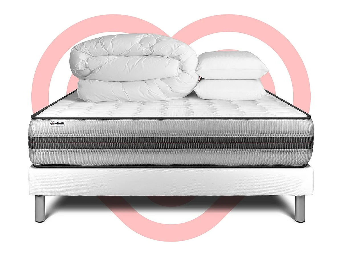 Pack prêt à dormir VITALPOWER RECOVER 180 x 200 cm sommier Kit blanc
