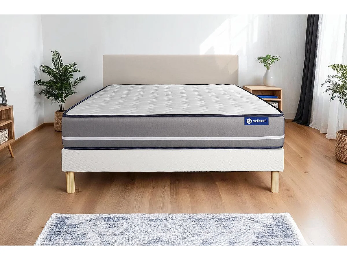Ensemble matelas Ressorts ensachés ACTIFLEX PUR 90x200cm 3zones de confort + sommier KIT blanc