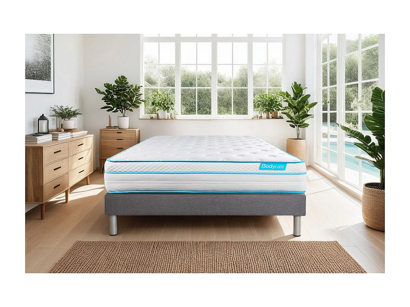 Ensemble BODYZONE+ 90x190 Ressorts ensachés, visco 5 zones Ultra épaisseur