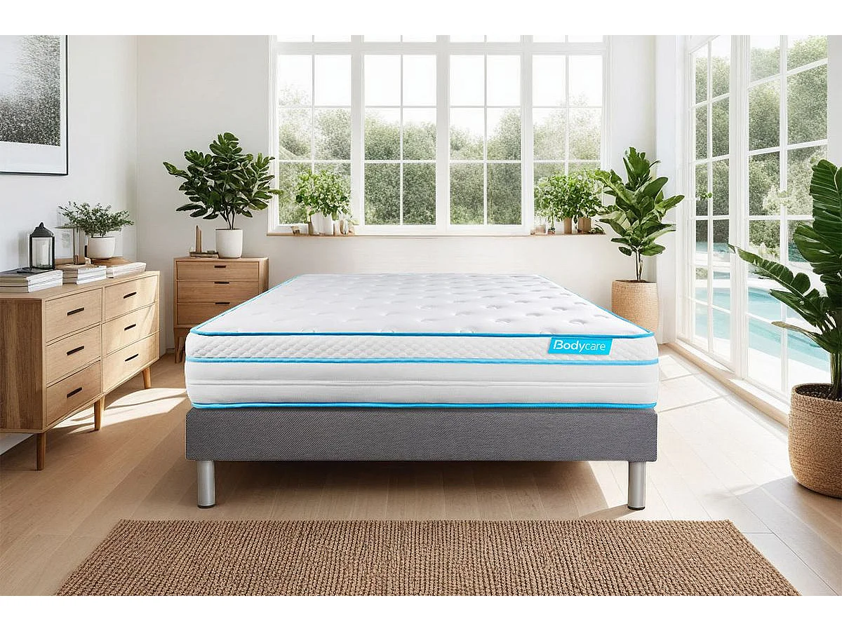 Ensemble BODYZONE+ 90x190 Ressorts ensachés, visco 5 zones Ultra épaisseur
