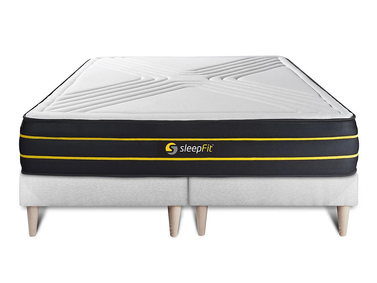 Ensemble double sommier + matelas ULTRA micro ressorts ensachés et mémoire de forme 180x200