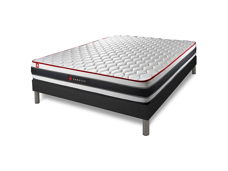 Ensemble sommier + matelas ENERGY ressorts ensachés et mémoire de forme 160x200