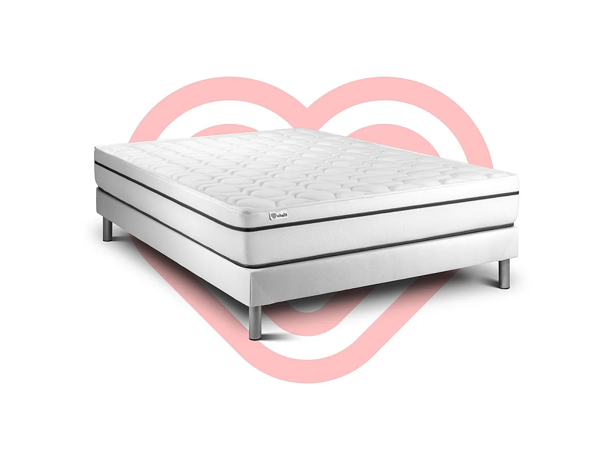 Ensemble VITAL SPA 180 x 200 cm sommier Kit blanc