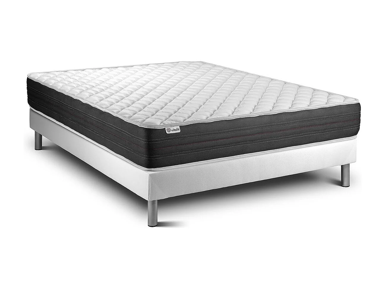 Conjunto VITAL MEMO ONE 140 x 200 cm somier Kit blanco