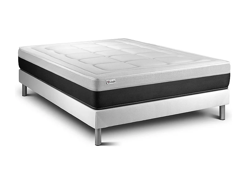 Ensemble VITAL FORM 160 x 200 cm sommier Kit blanc