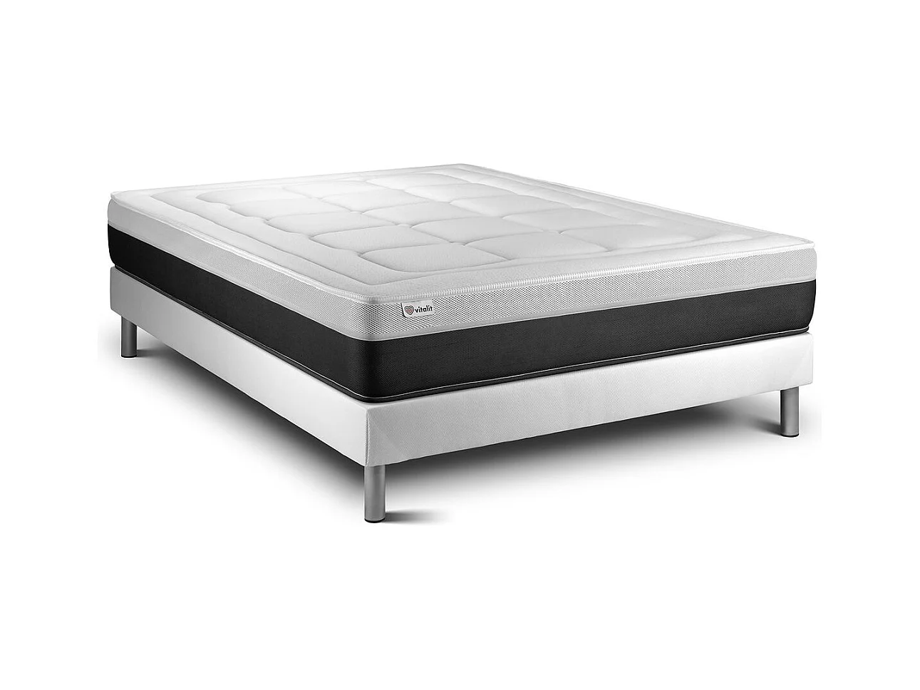 Ensemble VITAL FORM 160 x 200 cm sommier Kit blanc