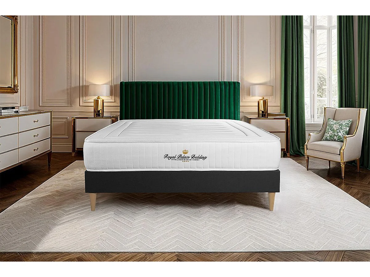 Materac LANCASTER 200x200cm, Grubosc : 22 cm, sprezyny kieszeniowe i pianka z pamiecia ksztaltu, Wysoki, 3 strefy komfortu + zestaw podstawa lózka