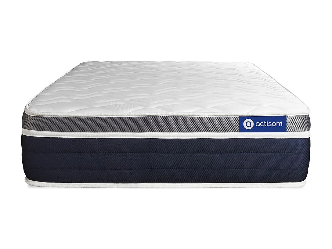 Lattenbodem en Actilatex confort matras 90x200cm , matrasdikte : 26 cm , latex en traagschuim , vrij stevig, 7 comfortzones