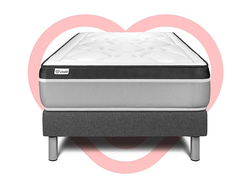 Matratzenset VITAL ERGO 90 x 200 cm Bettrahmen Kit grau