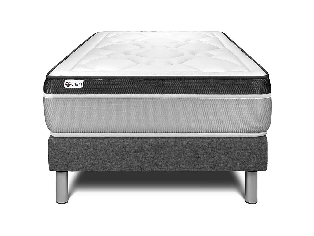 Ensemble VITAL ERGO 90 x 200 cm sommier Kit gris