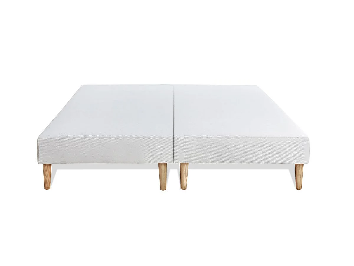 Pack prêt à dormir matelas LE PAISIBLE 200x200cm Mémoire de forme BioVisco + double sommiers Blanc + 2 oreillers + couette