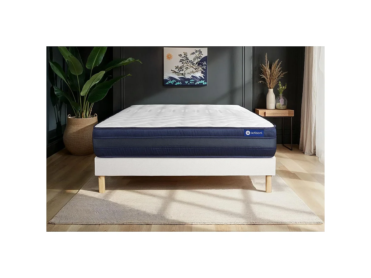Lattenbodem en Actilatex tech matras 180x200cm , matrasdikte : 24 cm , latex en traagschuim , zeer stevig, 5 comfortzones