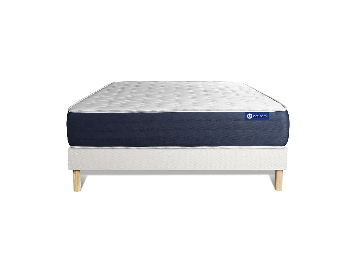 Lattenbodem en Actiflex sleep matras 140x200cm , matrasdikte : 22 cm , pocketveren en traagschuim , gebalanceerd, 5 comfortzones