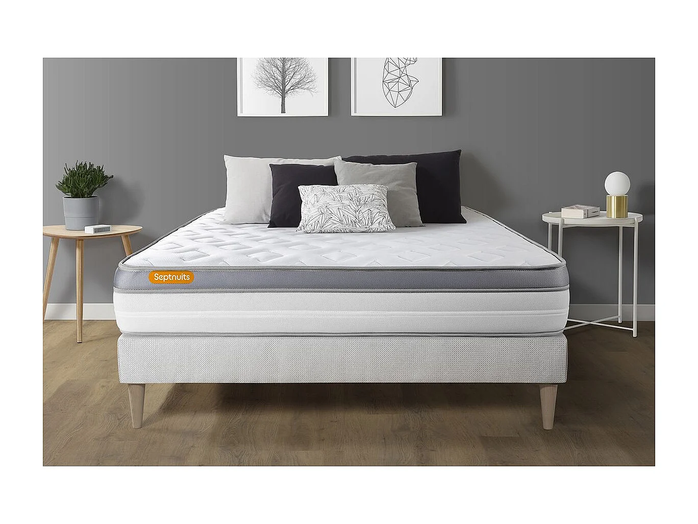 Matelas + sommier kit blanc 180x200 Memo Zen Mousse à mémoire de forme MAXI épaisseur