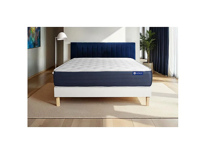Kit rete e materasso matrimoniale Actilatex sleep 140x200cm - Spessore : 22cm - Lattice e memory foam - Bilanciato -