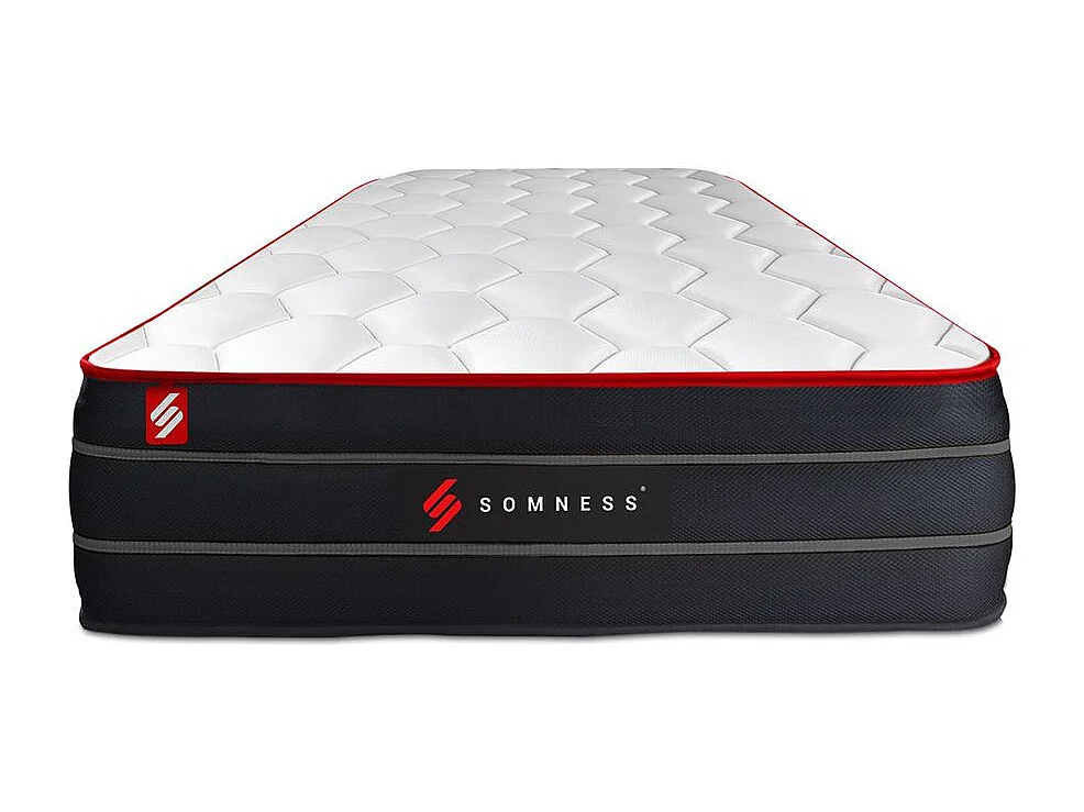Ensemble 90x200 matelas BOOST ressorts ensachés et mémoire de forme + sommier kit blanc