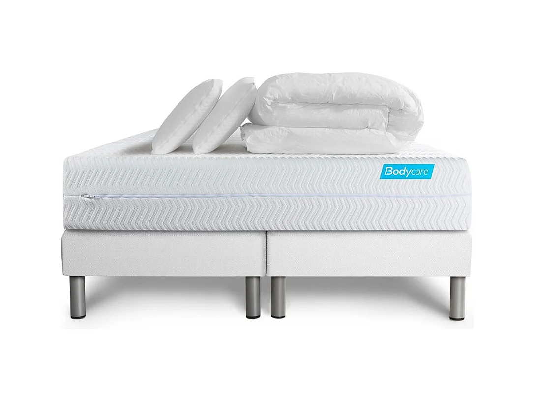 Pack BIOCARE 180x200 Mousse à mémoire de forme BIO 5 zones Maxi épaisseur + Couette + 2 oreillers