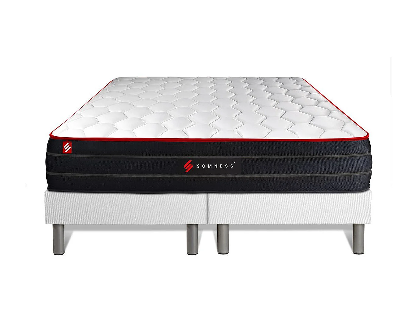 Ensemble double sommier + matelas BOOST ressorts ensachés et mémoire de forme 160x200