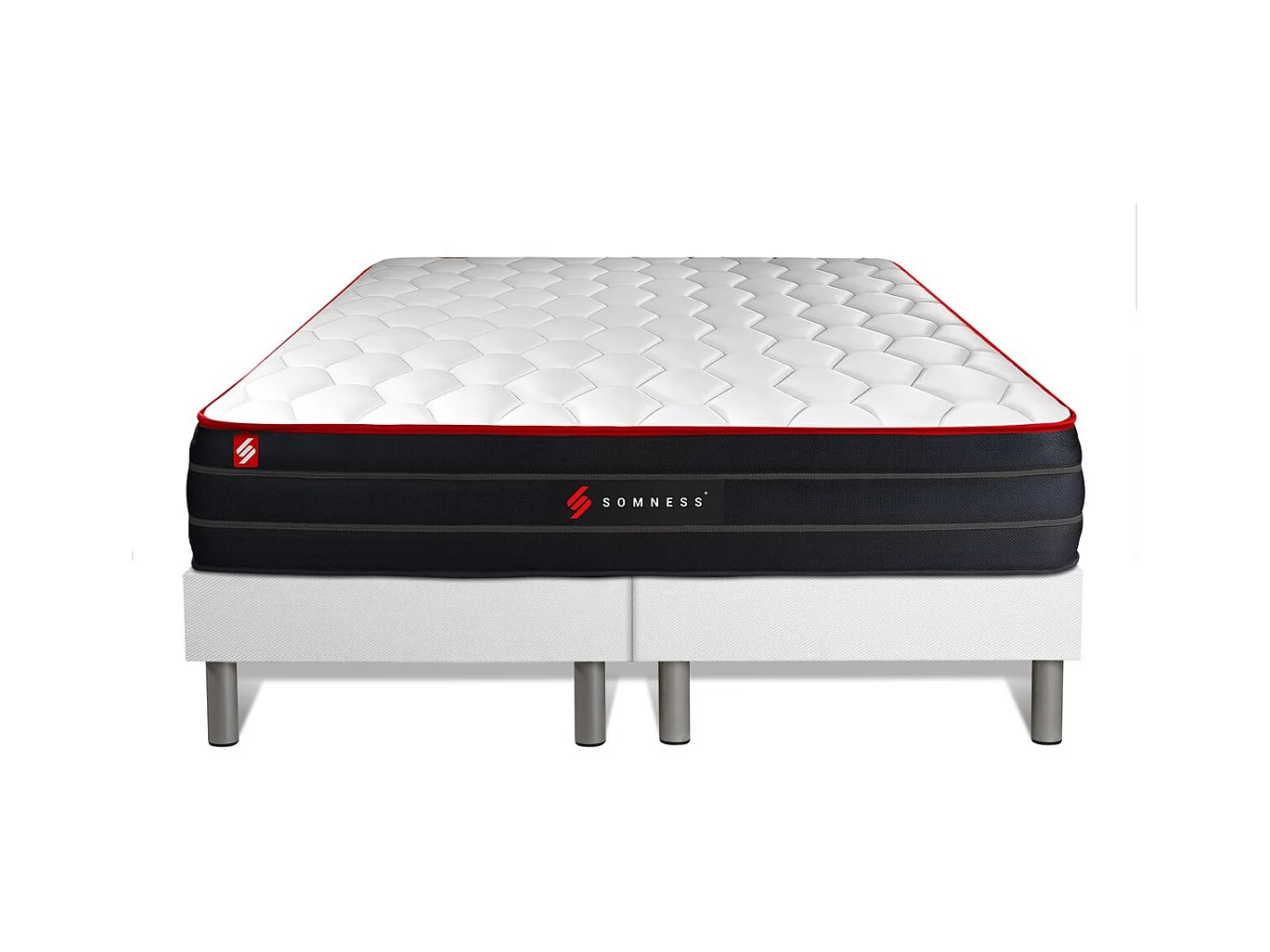 Ensemble double sommier + matelas BOOST ressorts ensachés et mémoire de forme 160x200