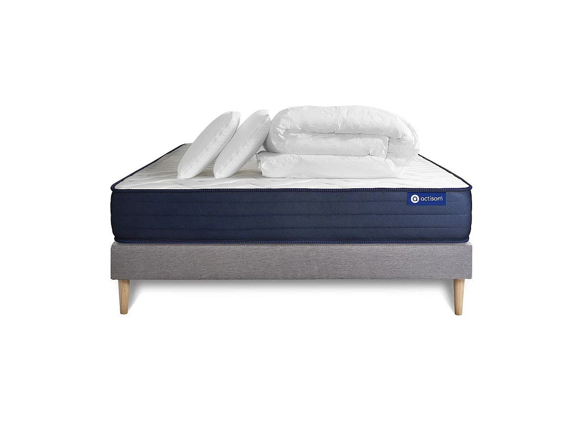 Compleet bedpakket - Matras 140x190 cm + Lattenbodem (kit) + 2 kussens + Dekbed - Actiflex Life